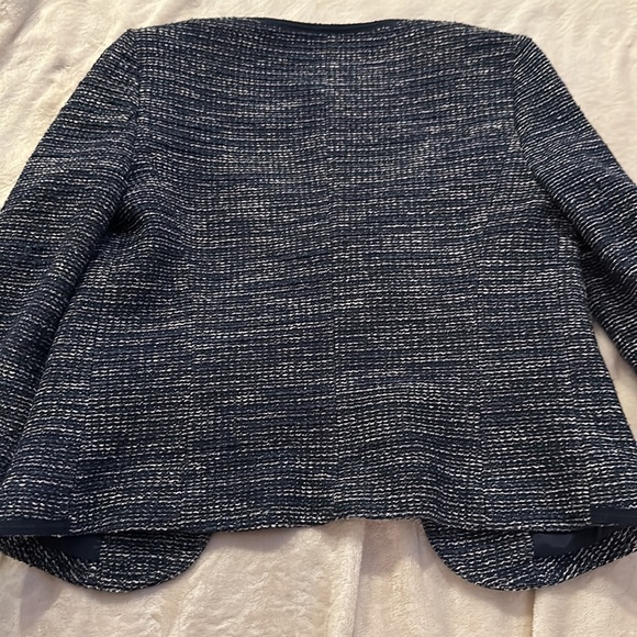 Banana Republic navy and white tweed jacket size 0 - Picture 10 of 11